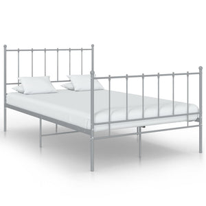 vidaXL Bed Grey Metal 120x200 cm