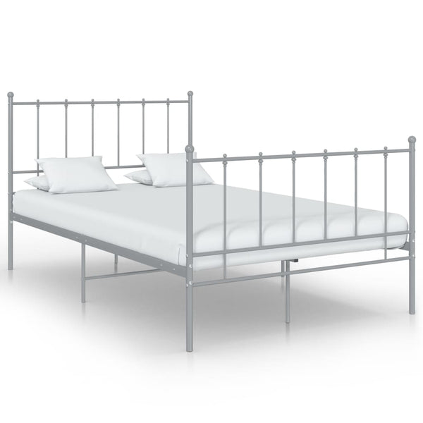 vidaXL Bed Grey Metal 120x200 cm