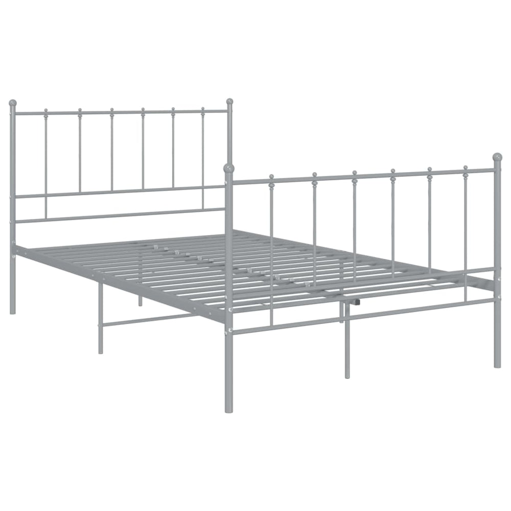 vidaXL Bed Grey Metal 120x200 cm