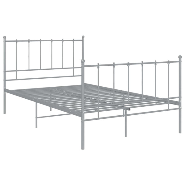 vidaXL Bed Grey Metal 120x200 cm