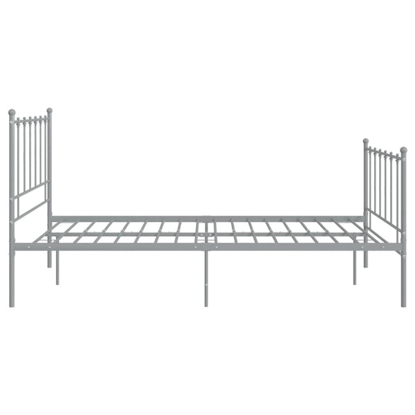 vidaXL Bed Grey Metal 120x200 cm
