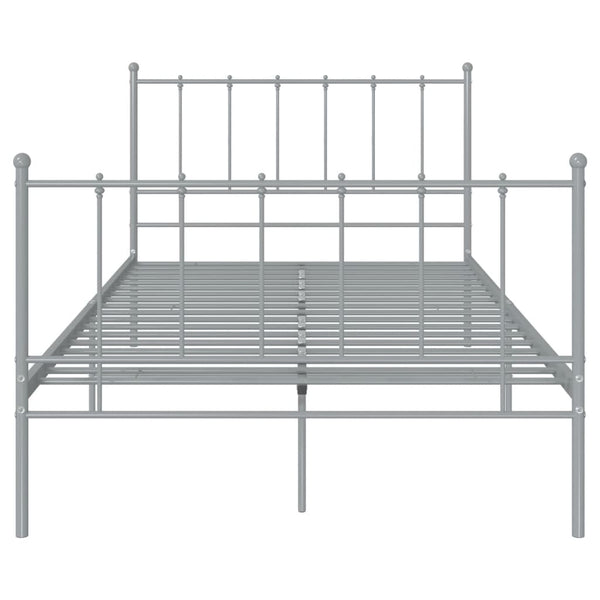 vidaXL Bed Grey Metal 120x200 cm