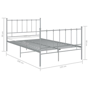 vidaXL Bed Grey Metal 120x200 cm