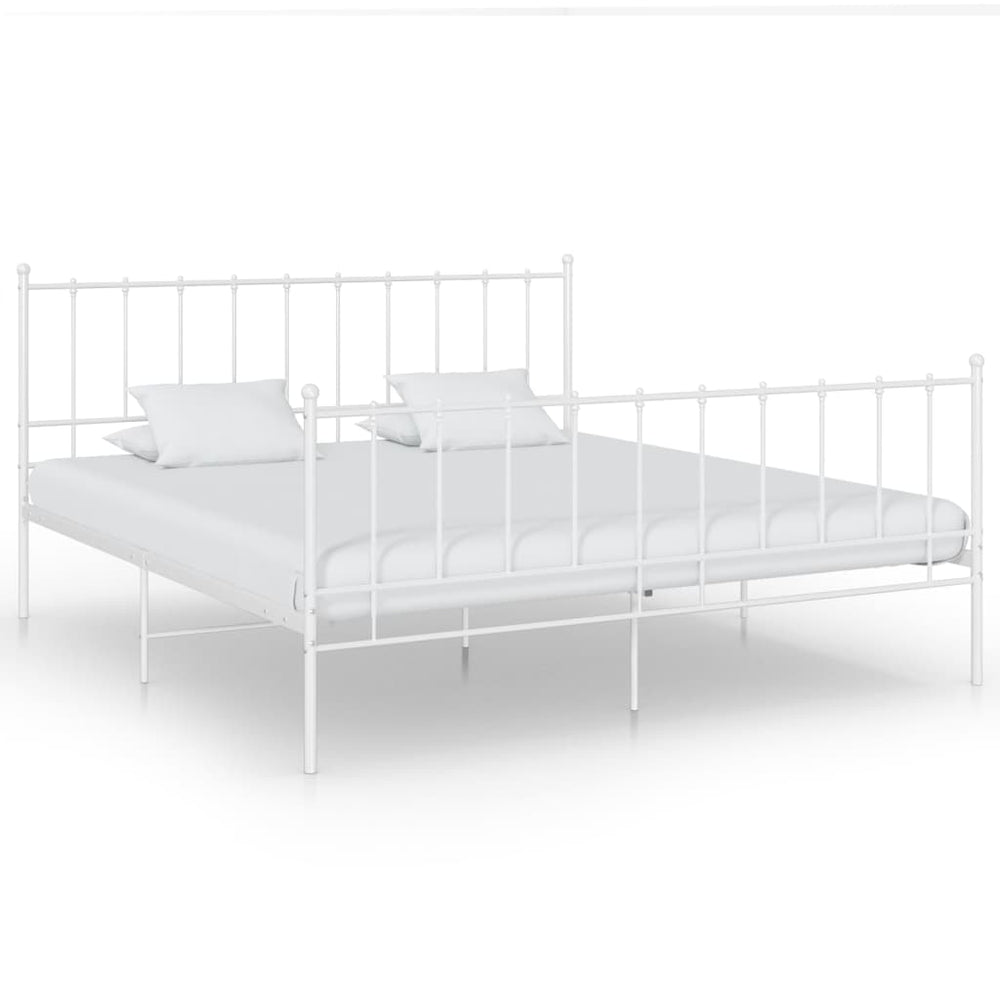 vidaXL Bed White Metal 140x200 cm