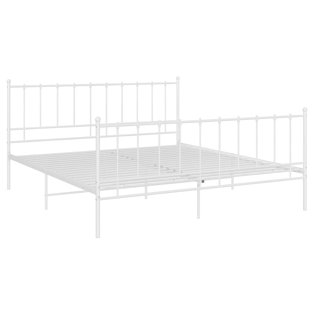 vidaXL Bed White Metal 140x200 cm
