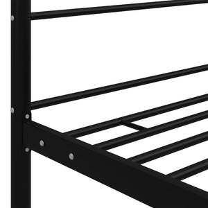 vidaXL Four-Poster Bed Black Metal 90x200 cm