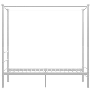 vidaXL Canopy Bed White Metal 100x200 cm