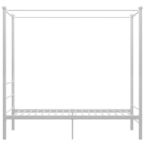 vidaXL Canopy Bed White Metal 100x200 cm