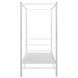 vidaXL Canopy Bed White Metal 100x200 cm