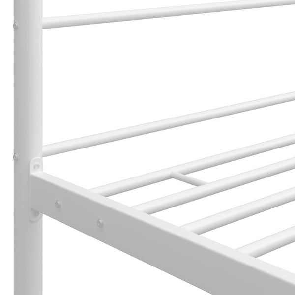 vidaXL Canopy Bed White Metal 100x200 cm