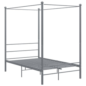 vidaXL Canopy Bed Grey Metal 140x200 cm