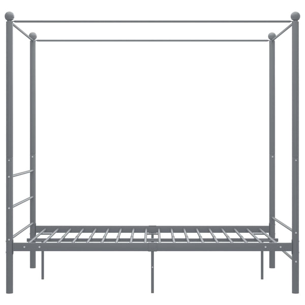 vidaXL Canopy Bed Grey Metal 140x200 cm