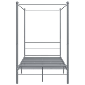 vidaXL Canopy Bed Grey Metal 140x200 cm