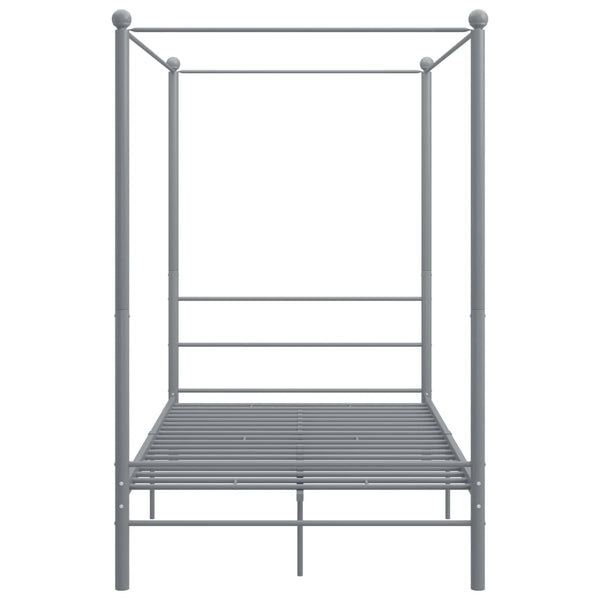 vidaXL Canopy Bed Grey Metal 140x200 cm
