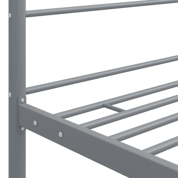 vidaXL Canopy Bed Grey Metal 140x200 cm