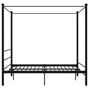 vidaXL Canopy Bed Black Metal 160x200 cm