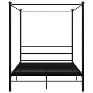 vidaXL Canopy Bed Black Metal 160x200 cm