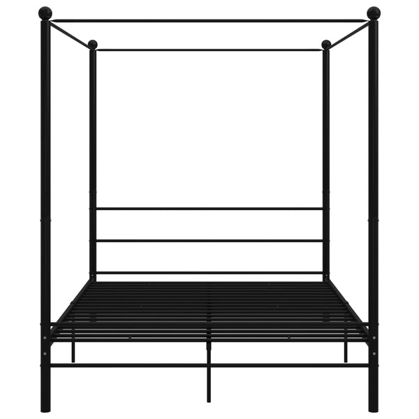 vidaXL Canopy Bed Black Metal 160x200 cm