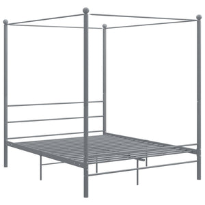 vidaXL Canopy Bed Grey Metal 160x200 cm
