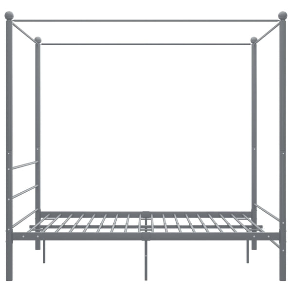 vidaXL Canopy Bed Grey Metal 160x200 cm