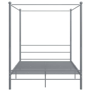 vidaXL Canopy Bed Grey Metal 160x200 cm