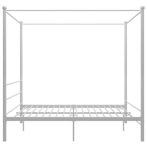 vidaXL Four-Poster Bed White Metal 180x200 cm