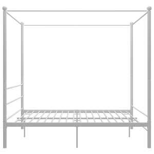 vidaXL Four-Poster Bed White Metal 200x200 cm