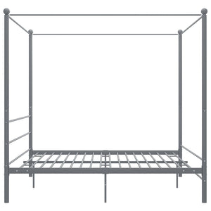 vidaXL Canopy Bed Grey Metal 200x200 cm