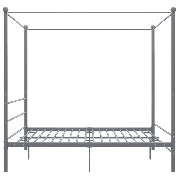 vidaXL Canopy Bed Grey Metal 200x200 cm