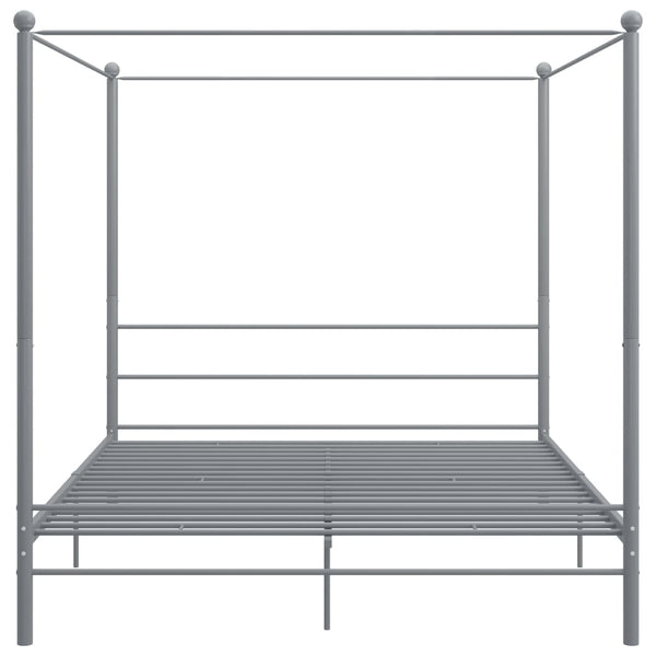 vidaXL Canopy Bed Grey Metal 200x200 cm