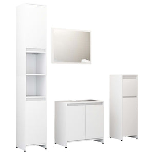 vidaXL 4-Piece Bathroom Furniture Set White Engineered Wood