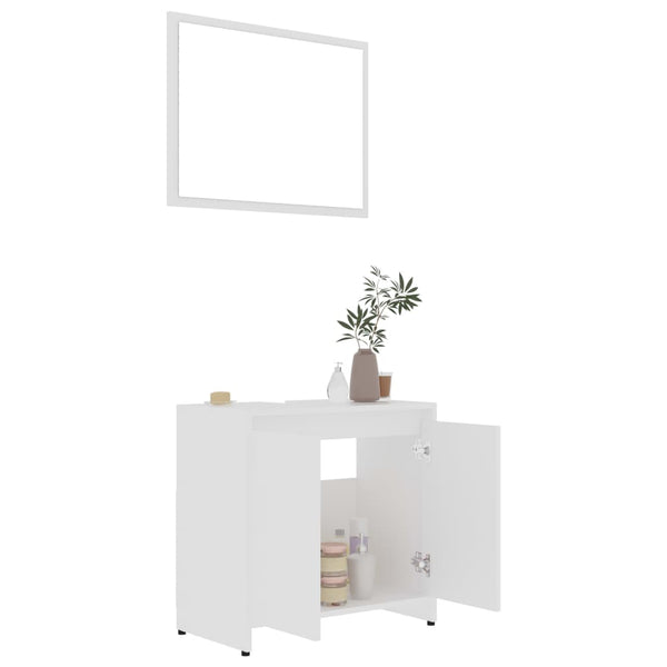 vidaXL 4-Piece Bathroom Furniture Set White Engineered Wood