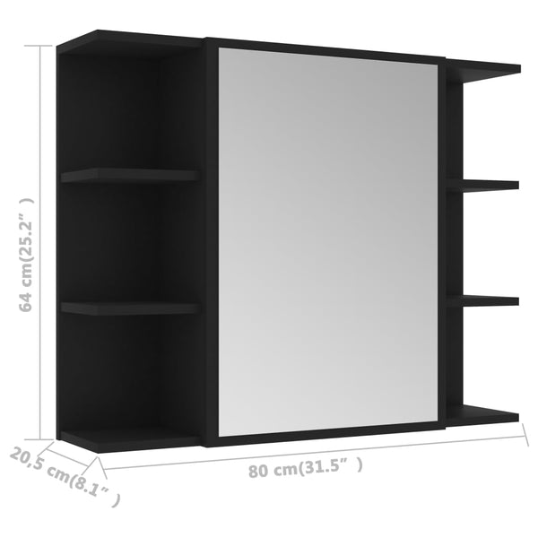 vidaXL 4-Piece Bathroom Furniture Set Black Engineered Wood