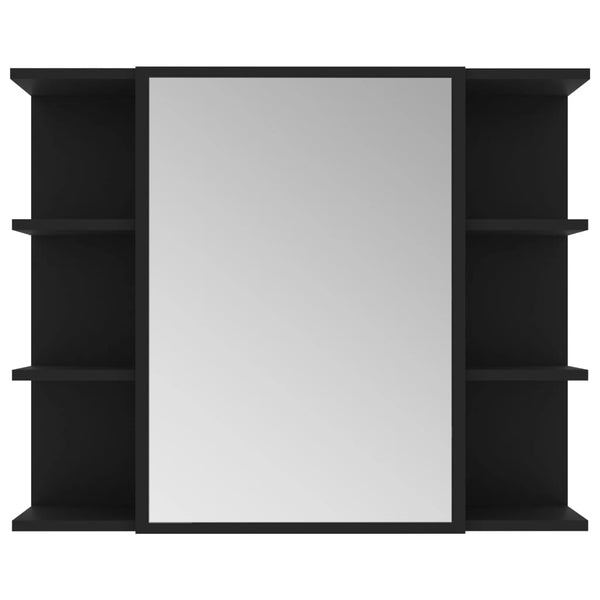 vidaXL 4-Piece Bathroom Furniture Set Black Engineered Wood