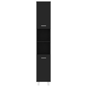 vidaXL 4-Piece Bathroom Furniture Set Black Engineered Wood