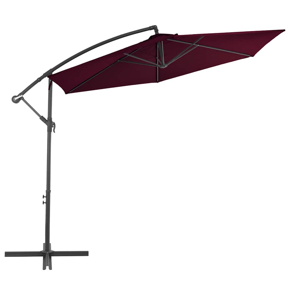vidaXL Cantilever Umbrella with Aluminum Pole 300 cm Burgundy