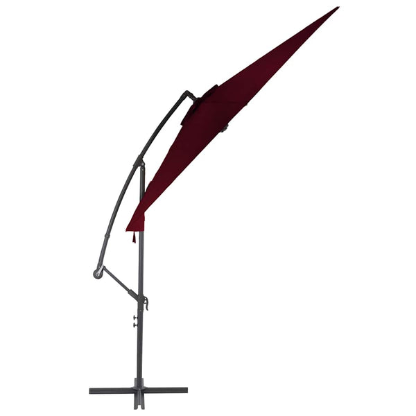 vidaXL Cantilever Umbrella with Aluminum Pole 300 cm Burgundy