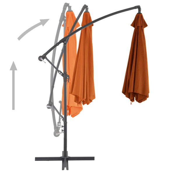 vidaXL Cantilever Parasol with Aluminum Pole 300 cm Terracotta