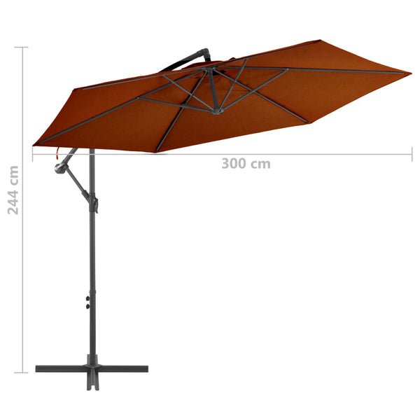 vidaXL Cantilever Parasol with Aluminum Pole 300 cm Terracotta