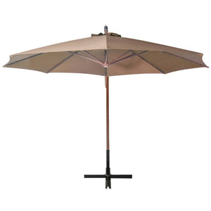 vidaXL Cantilever Parasol with Mast Taupe 3.5x2.9 m Solid Fir Wood