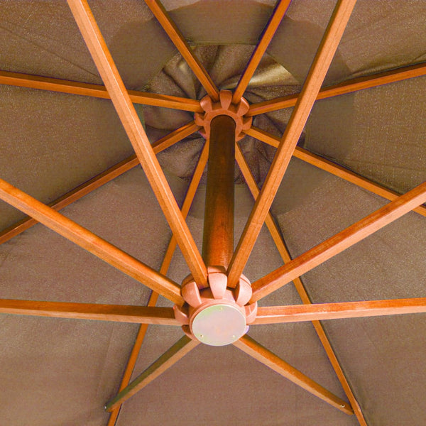 vidaXL Cantilever Parasol with Mast Taupe 3.5x2.9 m Solid Fir Wood