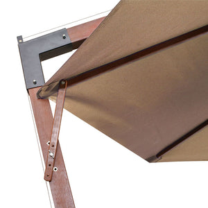 vidaXL Cantilever Parasol with Mast Taupe 3.5x2.9 m Solid Fir Wood