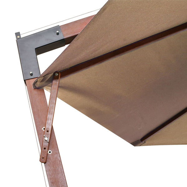 vidaXL Cantilever Parasol with Mast Taupe 3.5x2.9 m Solid Fir Wood