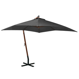 vidaXL Cantilever Parasol with Pole Anthracite 3x3 m Solid Fir Wood