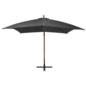 vidaXL Cantilever Parasol with Pole Anthracite 3x3 m Solid Fir Wood