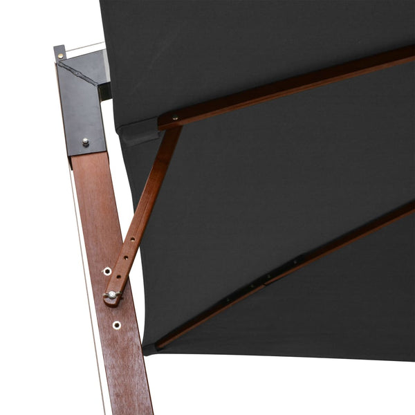 vidaXL Cantilever Parasol with Pole Anthracite 3x3 m Solid Fir Wood