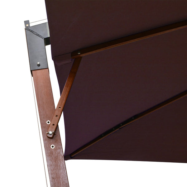 vidaXL Cantilever Parasol with Pole Claret Red 3x3 m Solid Fir Wood