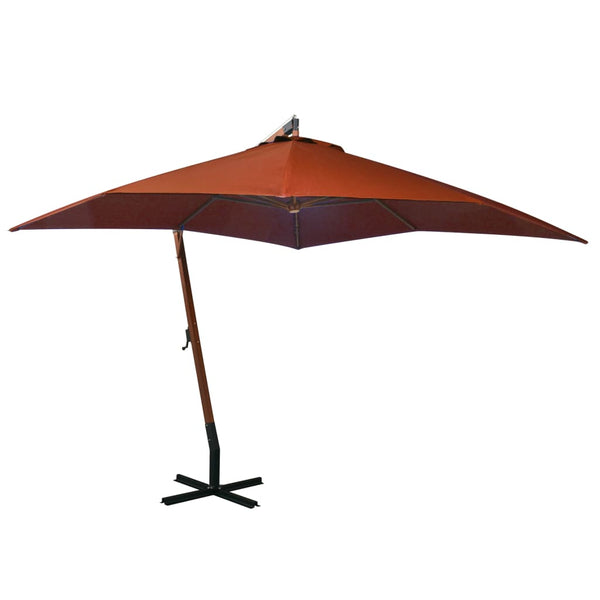 vidaXL Parasol with Pole Terracotta 3x3 m Solid Fir Wood