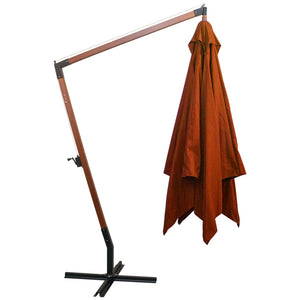 vidaXL Parasol with Pole Terracotta 3x3 m Solid Fir Wood