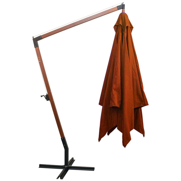 vidaXL Parasol with Pole Terracotta 3x3 m Solid Fir Wood